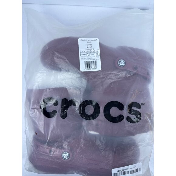 Crocs Unisex Classic Lined Neo Puff Boot (Garnet) US Size M 4 W 6 Perfect V-Day! - Picture 9 of 10